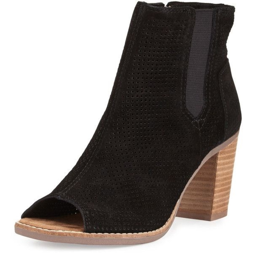 Brand new in box Toms peep toe heeled booties